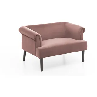 Atlantic Home Collection Sessel Charlie Samtvelours 1,5-Sitzer 100 x 100 x 100 cm Rosa
