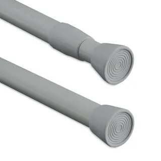 Relaxdays Teleskopstange , Grau , Metall, Kunststoff , 2.5x280 cm , Badaccessoires, Sonstige Badaccessoires