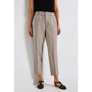 STREET ONE Paperbag-Hose im Melange-Look und mit Stretch