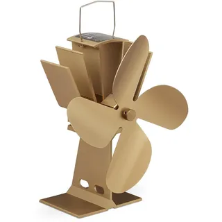 Relaxdays Ofenventilator , Hellbraun , Metall , 19x26x12 cm , Elektrogeräte, Heizgeräte, Elektrokamine
