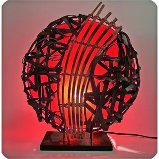 Deko-Leuchte Stimmungsleuchte asiatische Lampe Stehleuchte Tischleuchte Tischlampe Bali Asia Feng Shui, rot - Rot