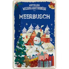 Blechschild 20x30 cm - Weihnachtsgrüße MEERBUSCH