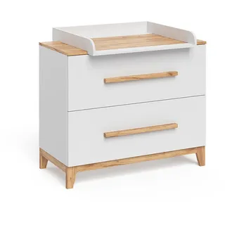 VitaliSpa Wickelkommode Malia Weiß/Artisan 108 x 98 cm mit 2 Schubladen , Holzwerkstoff , Rechteckig , 108x98x70 cm , Babymöbel & Kindermöbel, Babyzimmer, Wickelkommoden & Zubehör, Wickelkommoden