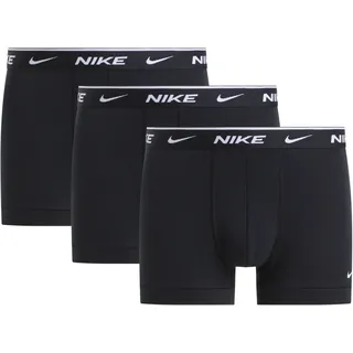 Trunk NIKE UNDERWEAR "TRUNK 3PK", Herren, Gr. M, 3 Stk., schwarz-weiß (schwarz, schwarz, schwarz), Jersey, Obermaterial: 95% Baumwolle, 5% Elasthan, körpernah, Unterhosen Trunk, mit Logo-Elastikbund, Topseller
