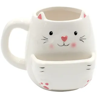 Dekohelden24 Kaffeetasse 0,3 l Weiß
