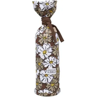 MEYCO Baby Vintage Flower Wärmflaschenbezug (weiches Material, leicht zu öffnen und schließen Dank Kordelzug, aus 100% Baumwolle, einfache Pflege), Schokolade