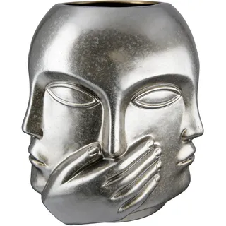 Casablanca by Gilde "Ponto, nichts sehen, hören, reden, Höhe ca. 23 cm", dekorative Vase aus Keramik, Blumenvase