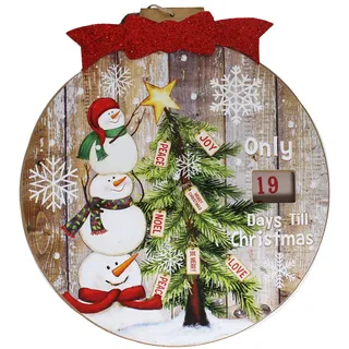 The UK Christmas Company Weihnachts-Holz Adventskalender Tafel - Schneemann