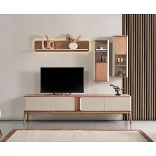 TV-Möbel & Schrankwände Wohnwand rtv Lowboard Schrank Wohnwände Beige - Beige