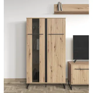Home Affaire Vitrine Sardinia 84 x 35 x 153,5 cm Schwarz