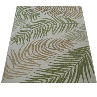 Paco Home In- Outdoor Teppich Flachgewebe Modern Jungle Palmen Design In Pastell Grün