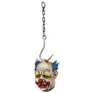 Ghoulish Hängender Dekoartikel: Abgetrennter Kopf Eines Korpulenten Clowns 21.5 Cm - Multicolor
