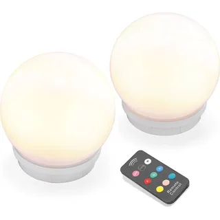 esotec Solar-Leuchtkugeln multicolor 2er Set Ø=15cm inkl. Fernbedienung