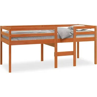 vidaXL Hochbett Wachsbraun 80x200 cm Massivholz Kiefer - Braun