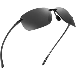 JIM HALO Sport Sonnenbrille für Damen Herren TR90 Randlos Unzerbrechlich Rahmen für Laufen Angeln Baseball Fahren Grau