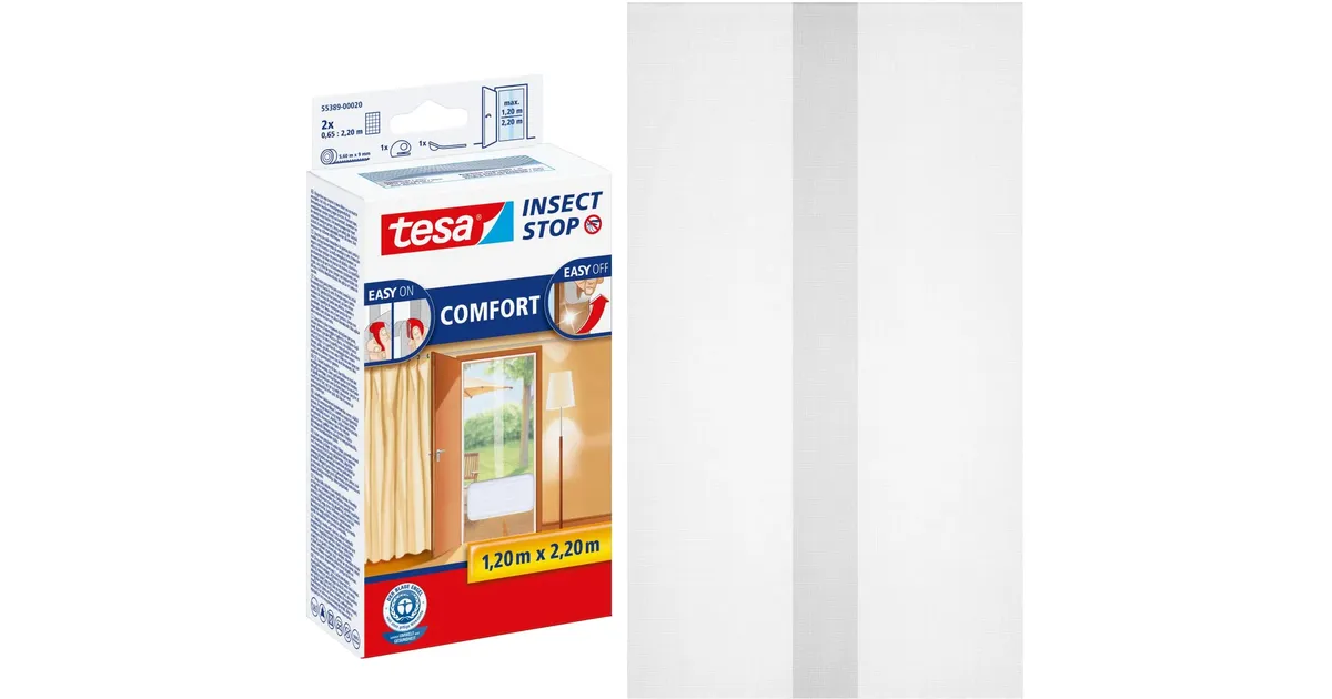 Tesusa Insect Tesa Fliegengitter Insect Stop Comfort 120 x 220 cm Weiß | juuhu.at