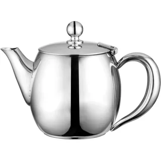 Café Olé BUT-048 Buxton 48oz 1.3L Teekanne aus hochwertigem Edelstahl 18/10 – Hochglanzpolitur, brauen, Tee Trinken, tropffreies Gieβen, Hohle Griffen, 1.3 liters