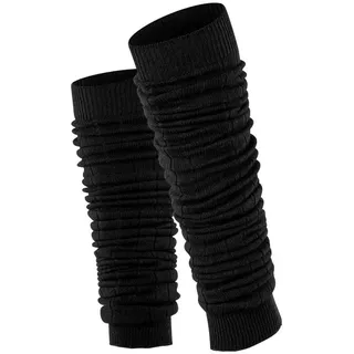 Esprit Damen Stulpen Rib W Lw Wolle dick gemustert 1 Paar, Schwarz Black 3000, ONESIZE