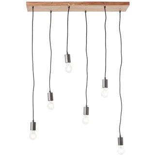 Brilliant Rustik 6-flg. E27 60 cm eckig schwarz/holz