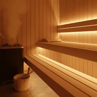 Sauna 24V LED Streifen 5M 8W/m 120LED/m 12mm IP68 - Lichtfarbe: Super Warmweiß 2...