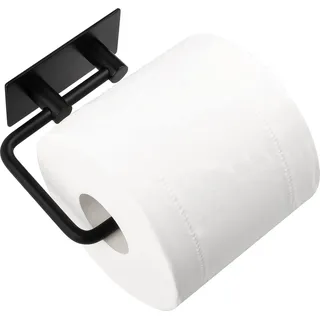 Toilettenschwabbhalter Edelstahl schwarz selbstklebend - Schwarz