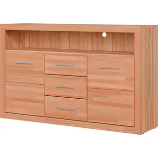Home Affaire Ribe Sideboard 130 cm Beige Holz massiv