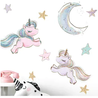 Little Deco Wandtattoo Einhörner I Mond & Sterne DL185