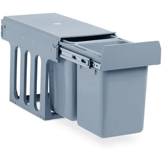 Relaxdays Einbaumülleimer Duo 8 l Grau