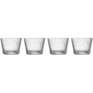 Iittala Tundra Trinkglas 4er Set 0,16 l Glas klar Ø 8 cm, Design Oiva Toikka, Wasserglas Saftglas spülmaschinengeeignet