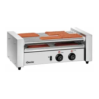 Bartscher Würstchen-Rollergrill 7181, Würstchen Grill mit 7 rotierenden und beheizten Rollen zu Warmhaltung, 1 Stück