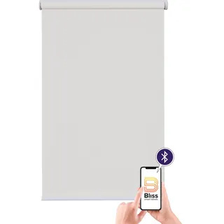 sunlines Elektrisches Rollo »San Francisco« verdunkelnd Verdunkelung mit Bohren freihängend appgesteuert via Bluetooth, mit Motor und Akku, weißer Fallstab, weiß