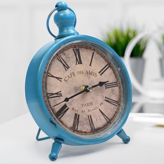 Belle Vous Tischuhr Vintage Leise – 23 x 15cm Antiker Retro Wecker Ohne Ticken, Standuhr Klein Analog Uhr Schreibtisch Standuhr Wohnzimmer, Nachttisch, Büro – Wecker Vintage Französischer Landhausstil