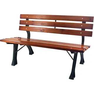 Linder Exclusiv Gartenbank 3-Sitzer Parkbank bis 240 Kg Gartenmöbel Holzbank MC4353 120x57x70cm - Schwarz, Dunkelbraun