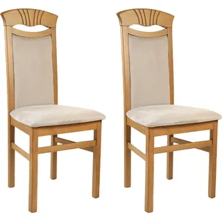 Home Affaire »Franz« (Set) 2 Stk.strapazierfähige Microfaser, Gestell Buche natur oder weiß, Holzstuhl