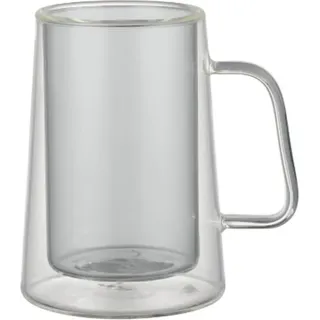 4 teiliges Set Doppelwandige Kaffeegläser mit Henkel 200 ml Hitzebeständig Anthrazit