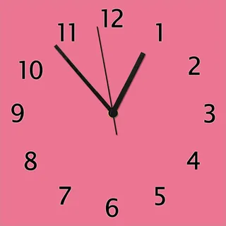 Wallario Design Wanduhr Pastellrot aus Echtglas, Größe 30 x 30 cm - Rosa