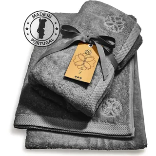 Liebenstein® [2er Set Premium Saunahandtuch - in anthrazit - 70x200 cm - aus feinster Baumwolle mit 625 g/m2 - außergewöhnlich weich und saugstark (anthrazit)