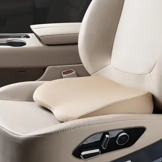 Rngwxoe 2-In-1 Keilkissen Auto Sitzkissen Fahrersitz oder Lendenkissen - 9 cm Weich Memory Foam Autositzkissen - Komfort Autokissen Sitzkeilkissen für Auto und LKW, Beige