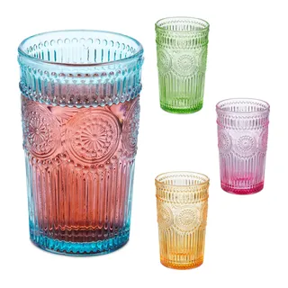 Relaxdays Trinkgläser 0,36 l 4er Set