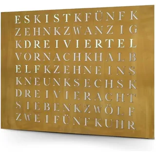 build-yours WordClock Jupiter gelaserter Edelstahl in Gold - Elegante LED Wanduhr - hochwertige Designer Wortuhr für einen Hauch von Luxus