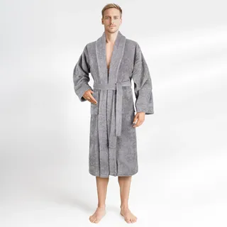 HAMMETEX Herrenbademantel »hergestellt aus 100% Baumwolle – 380 g/m2 Frottee, mit Taschen«, 1 Stk.