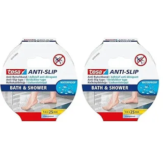 tesa Anti-Rutschband Bad und Dusche, Transparent (Packung mit 2)