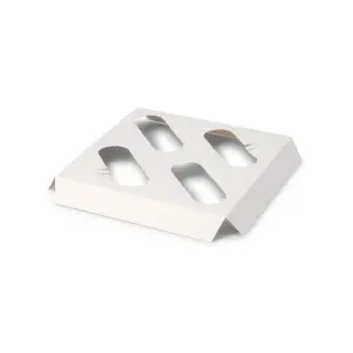 Greenbox Kartoneinlagen für 4er Cupcake Boxen, weiß , Nachhaltige Einlagen aus biologisch abbaubarem Material für den Einmalgebrauch, 1 Karton = 700 Stück