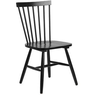 AC Design Furniture Susanne Esszimmerstühle 2er Set, Schwarzes Küchenstühle, Lackierte Holzstühle aus Birke, Stühle mit Hoher Rückenlehne und Vertikalen Latten, Esszimmermöbel im Skandinavischen Stil