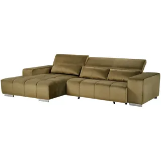 Livetastic Ecksofa , Olivgrün , Metall , Uni , Ottomane links, L-Form , 307x186 cm , Made in Eu , elektrischer Sitzvorzug , Wohnzimmer, Sofas & Couches, Wohnlandschaften, Ecksofas