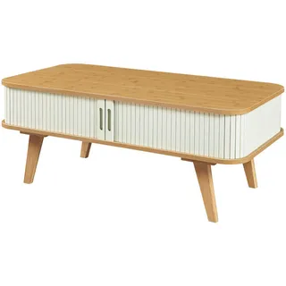 [en.casa] Tysvær Cremeweiß Bambus 100 x 50 x 40 cm