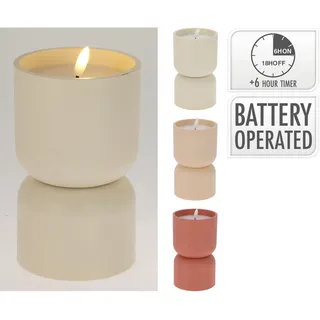 LED Kerze 80x130mm mit Timer Echtwachskerze Dekokerze Tischdeko Weihnachtsdeko