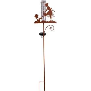 NÄVE Solarleuchte 41 cm Glas/Kunststoff/Metall 1 Stk. inkl. Regenwassermesser braun