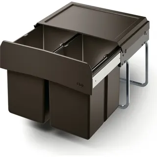 NABER CLAP 3/500-2 Abfallsorter 30 Liter (2x 15) in Anthrazit ab 50 cm Schrankbreite - Grau