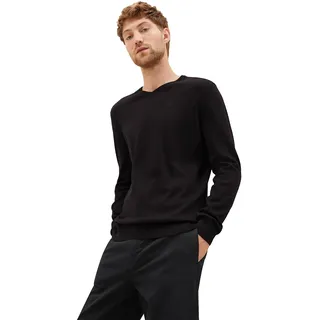 TOM TAILOR Herren 1012820 Basic Strickpullover Mit V-Ausschnitt, 29999 - Black, L EU
